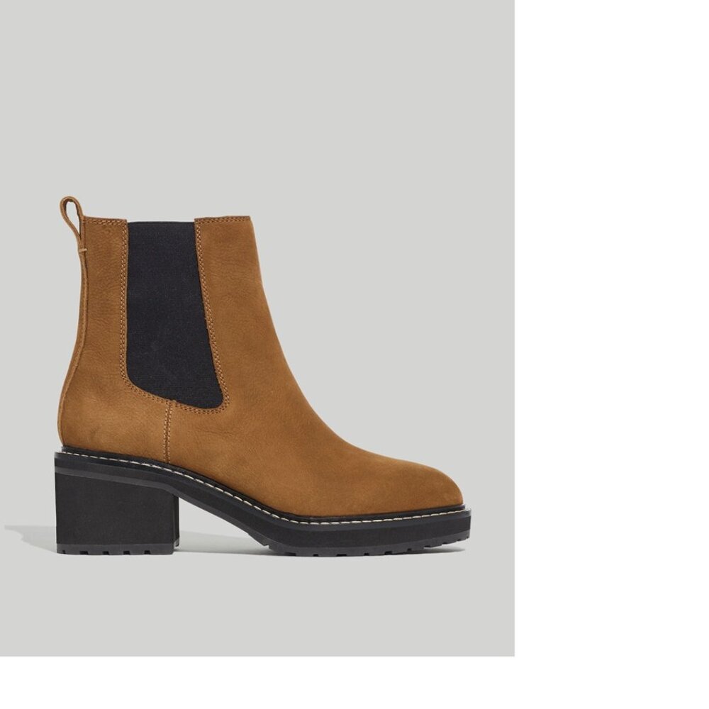 Madewell The Carina Chelsea Boots Women's Leather, Color: Burled Wood , Size 8